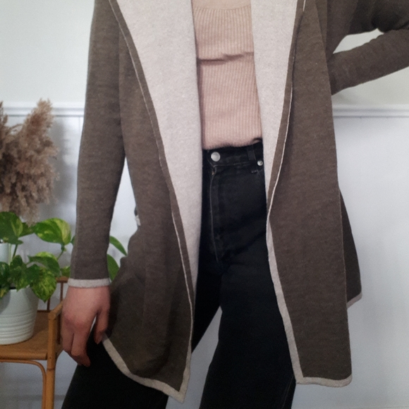 Anthropology tan and brown long cardigan - Picture 5 of 11